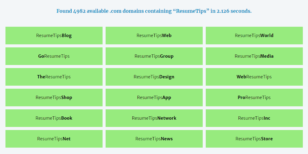 Lean Domain Search results Blog Name Generators