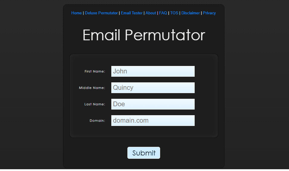 how to find someone's email address using email permutator