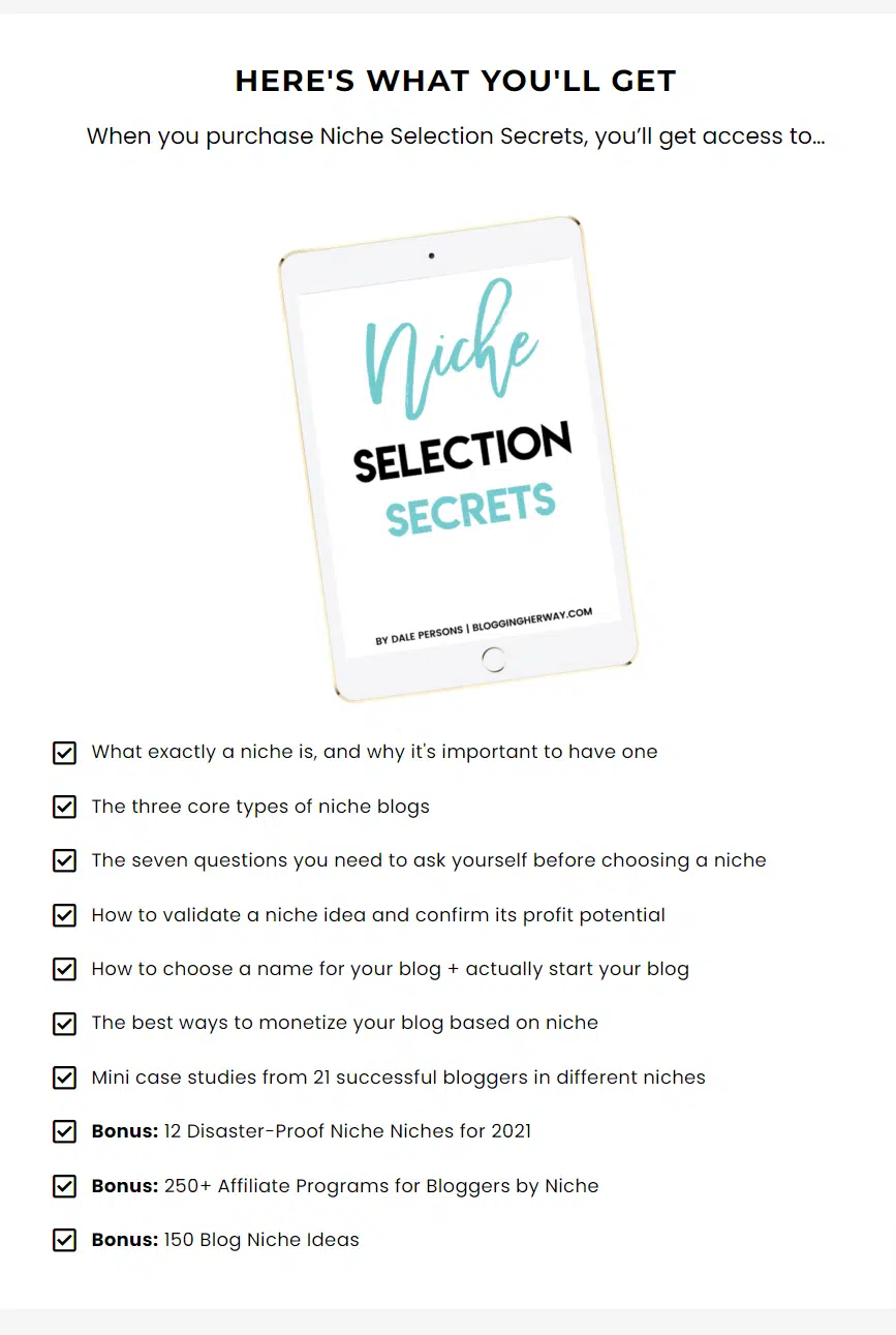 BHW Niche Selection Secrets Details