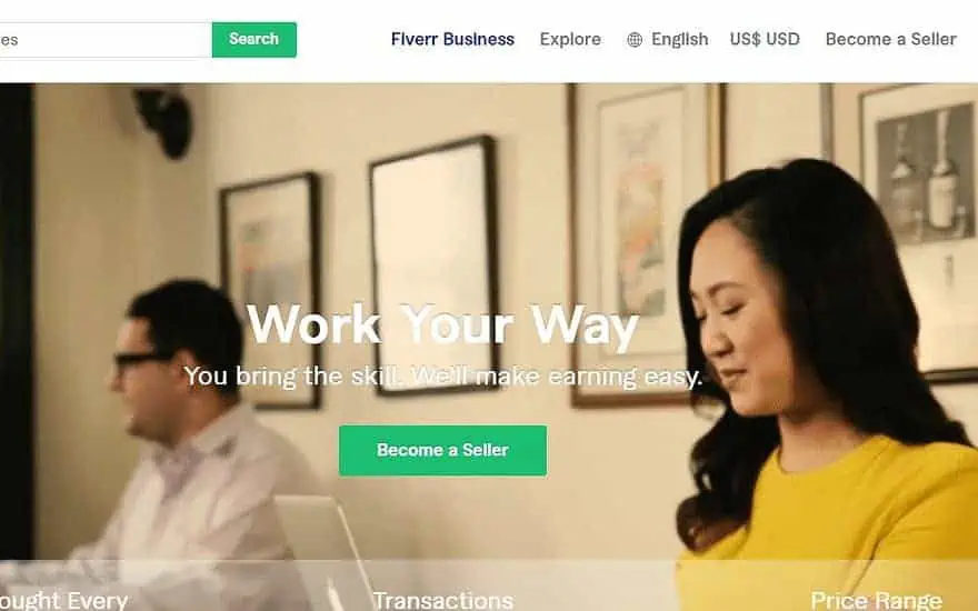 Fiverr Become a Seller Page