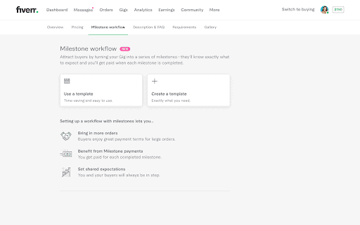 Fiverr Enable Gig Milestones