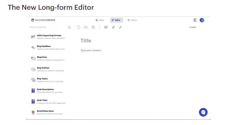 WordHero Long-form Editor