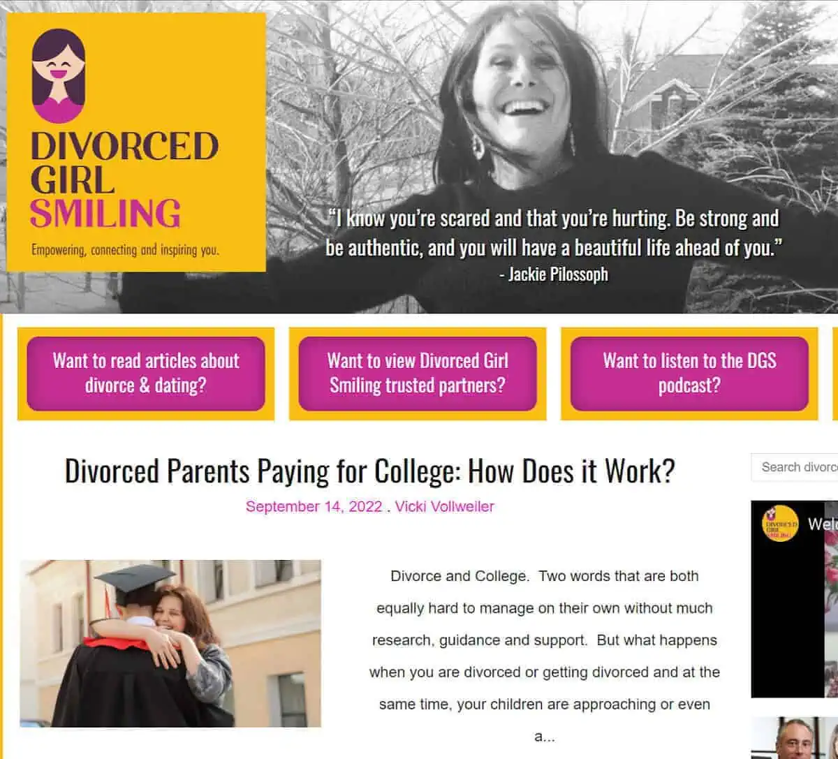 Divorced Girl Smiling Divorce Blog Example