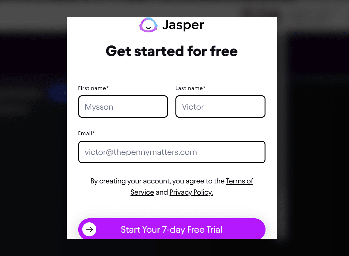 Jasper Free Trial Form