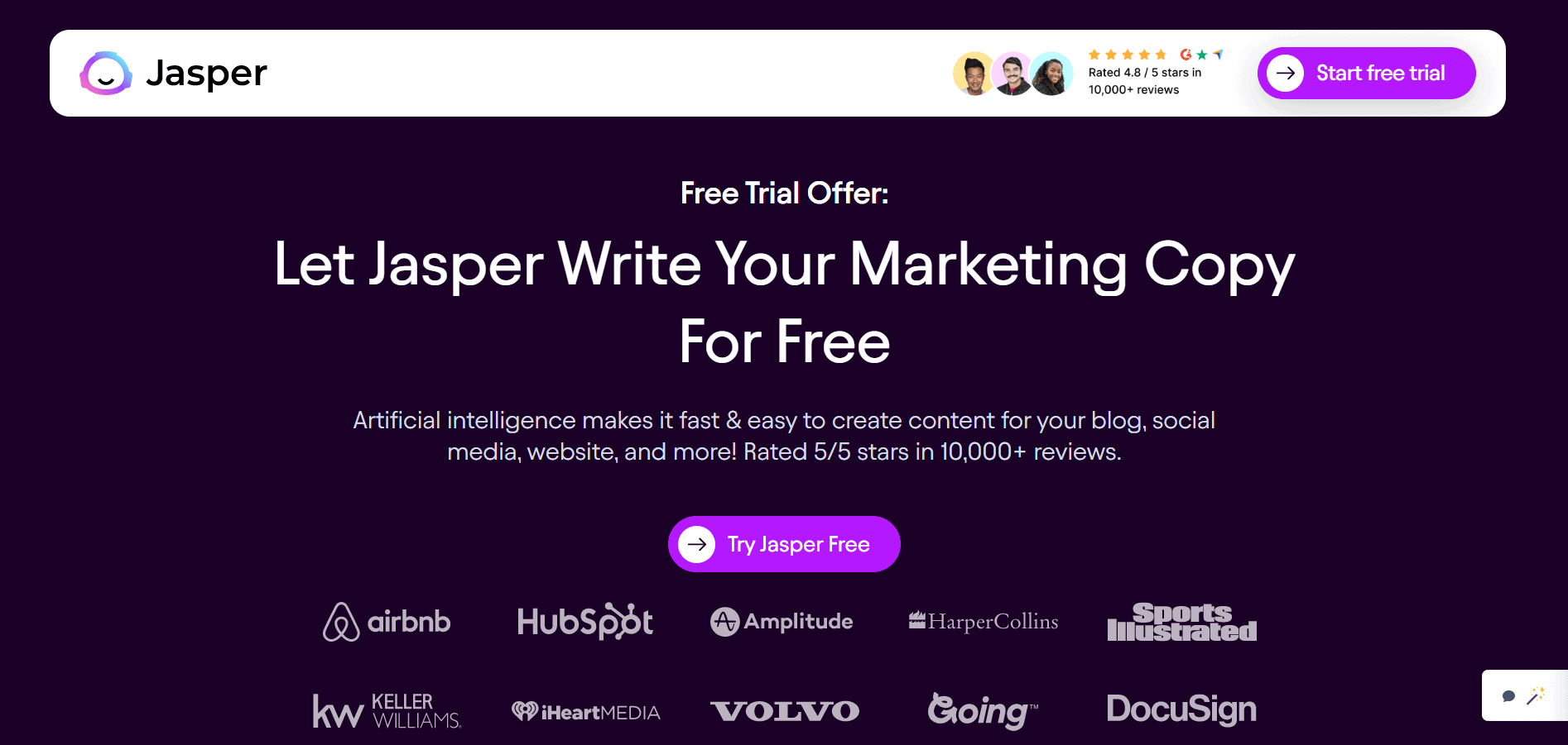 15 Best AI Tools for Businesses in 2026 Jasper Free Trial Hero 7 Days