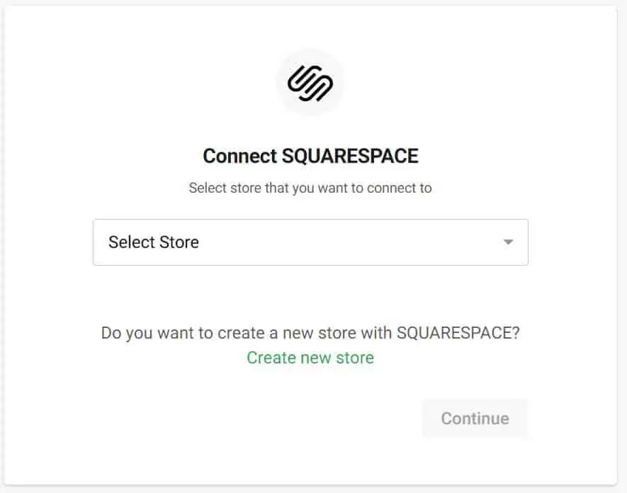 Printify Squarespace integration select store