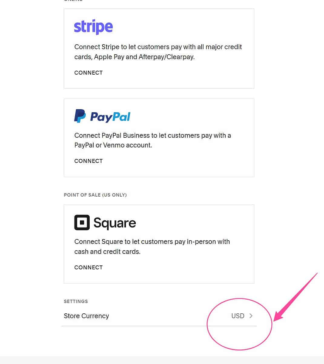 Squarespace connect Payment Processor