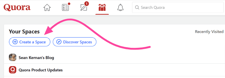 Quora add a Space