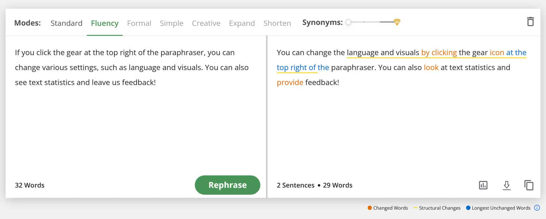 QuillBot rewording and paraphrasing tool