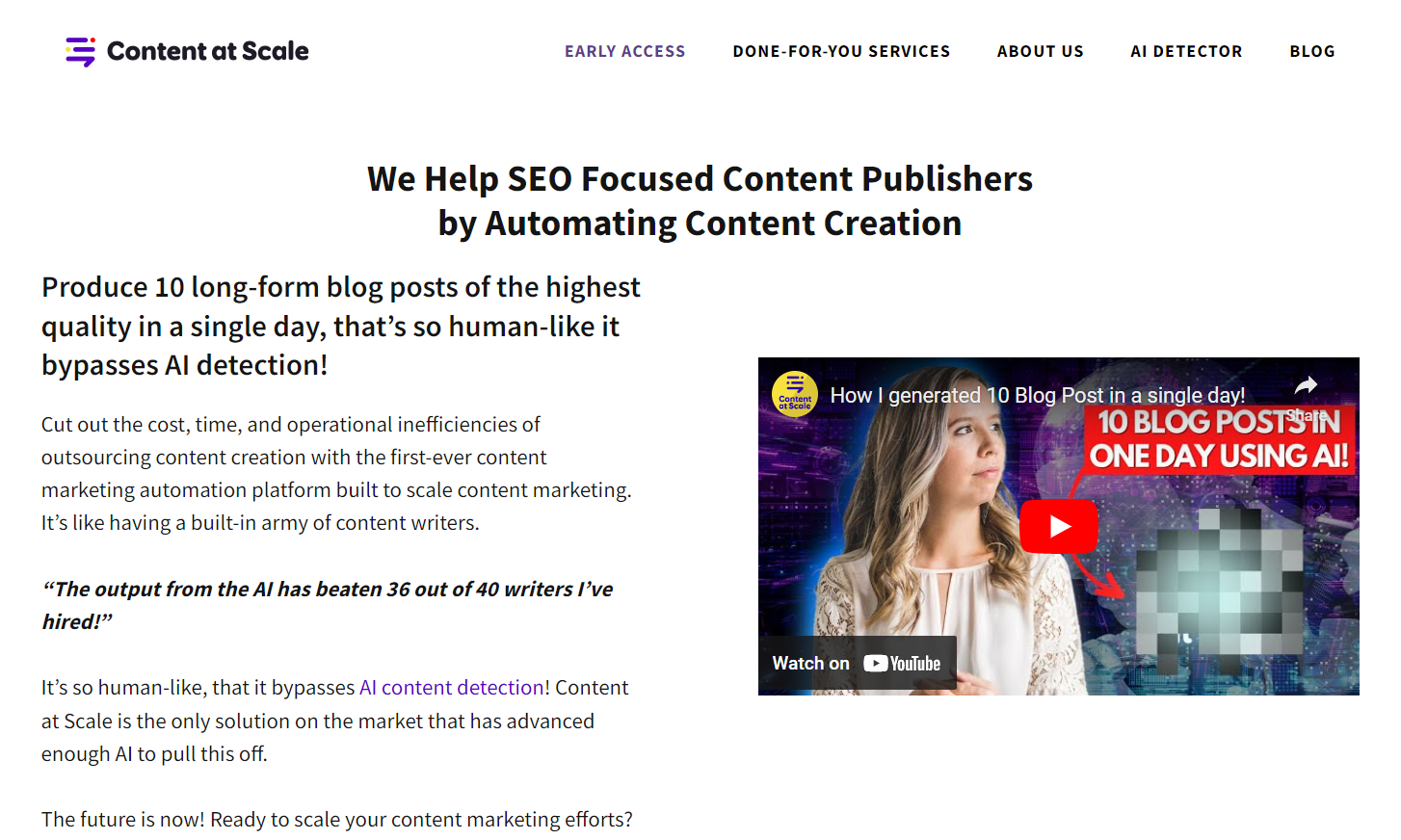 Best blog writing services Content at Scale AI