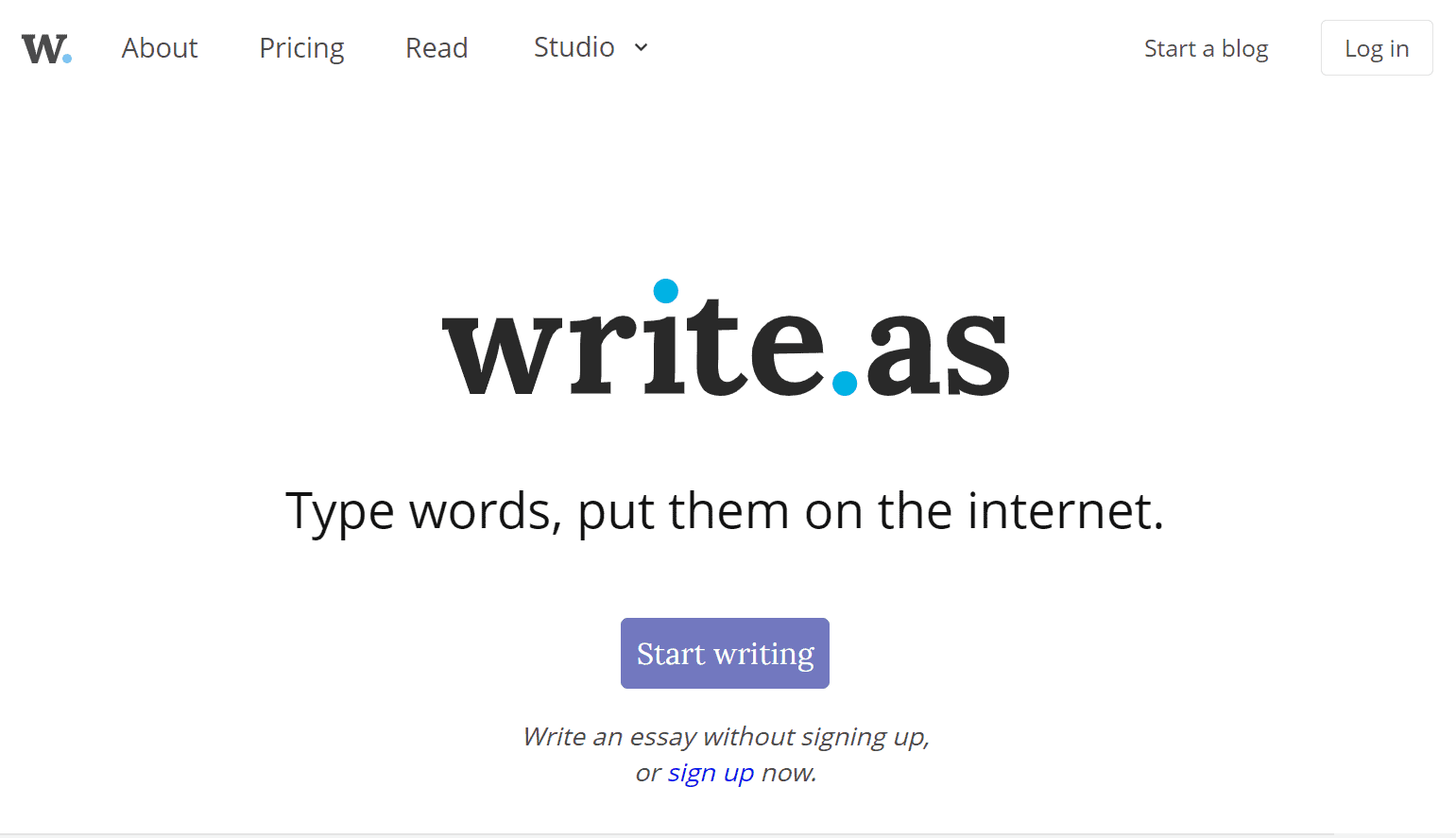Write.as Free Blog Sites to Make Money