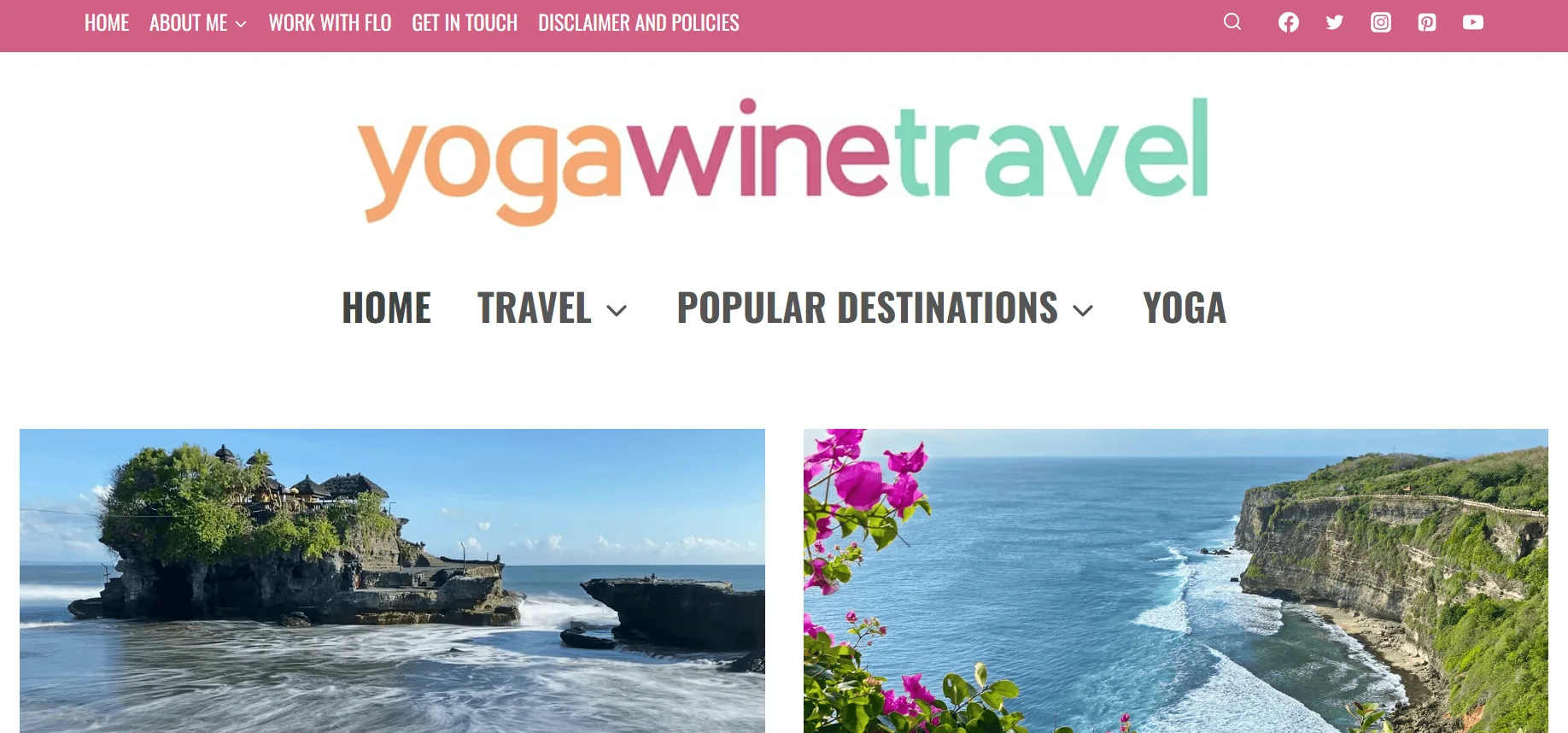Mediavine Travel Blog Example Yoga, Wine & Travel