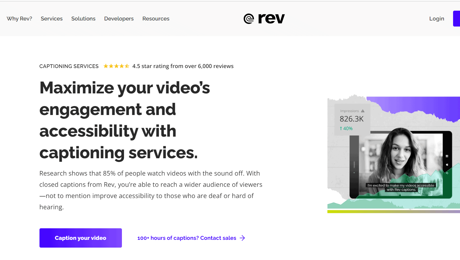 Rev Closed Captioning Software and Service