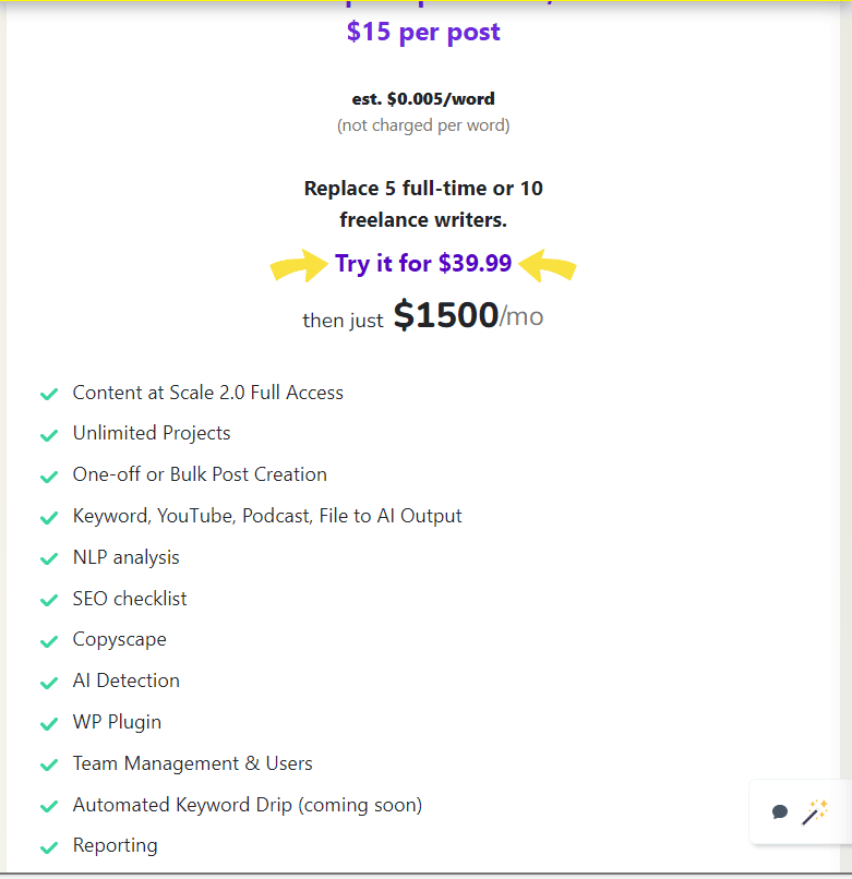 Content at Scale Pricing: Detailed Breakdown of the 5 Plans The Agency Plan