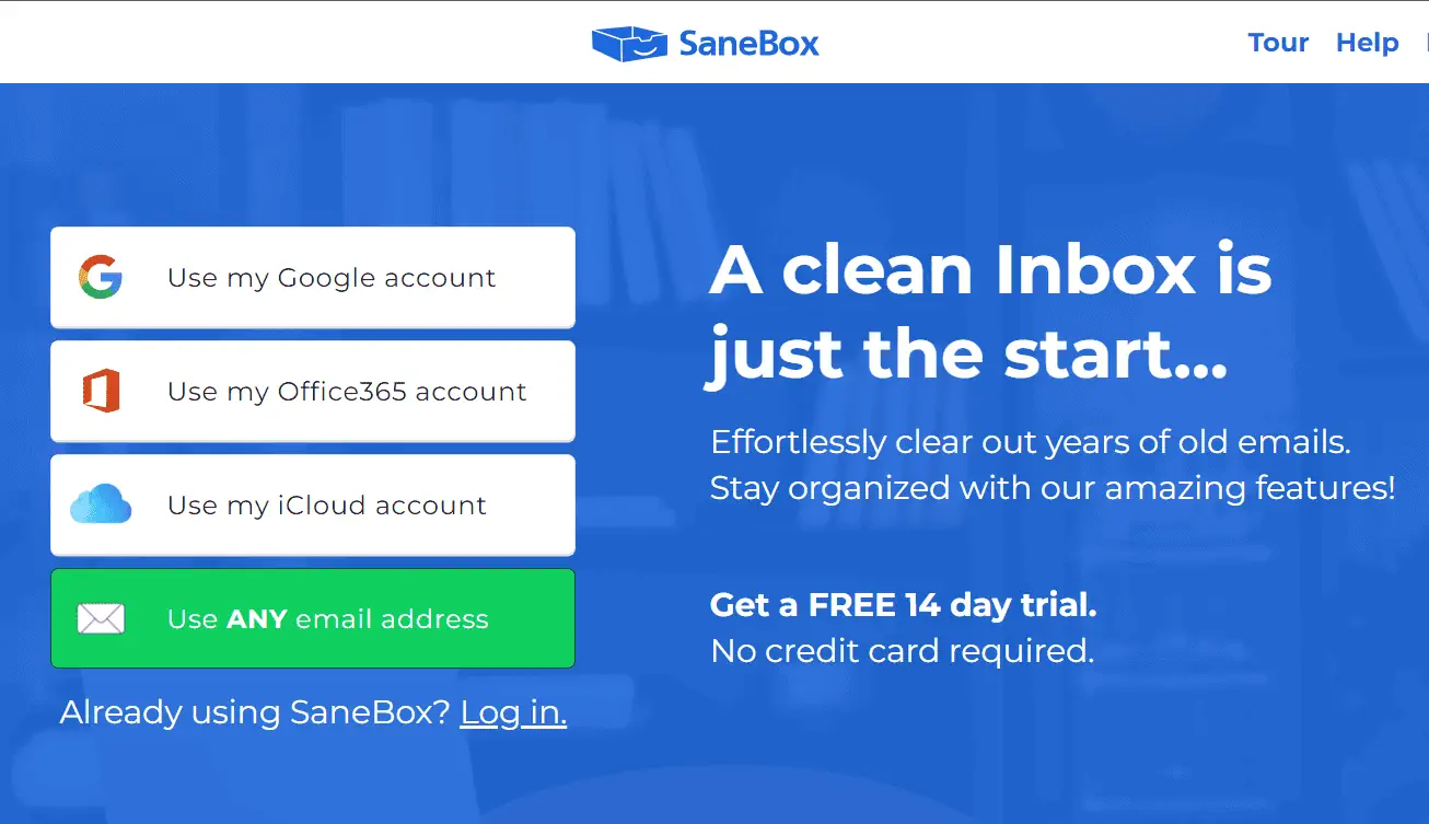 SaneBox clean your emails