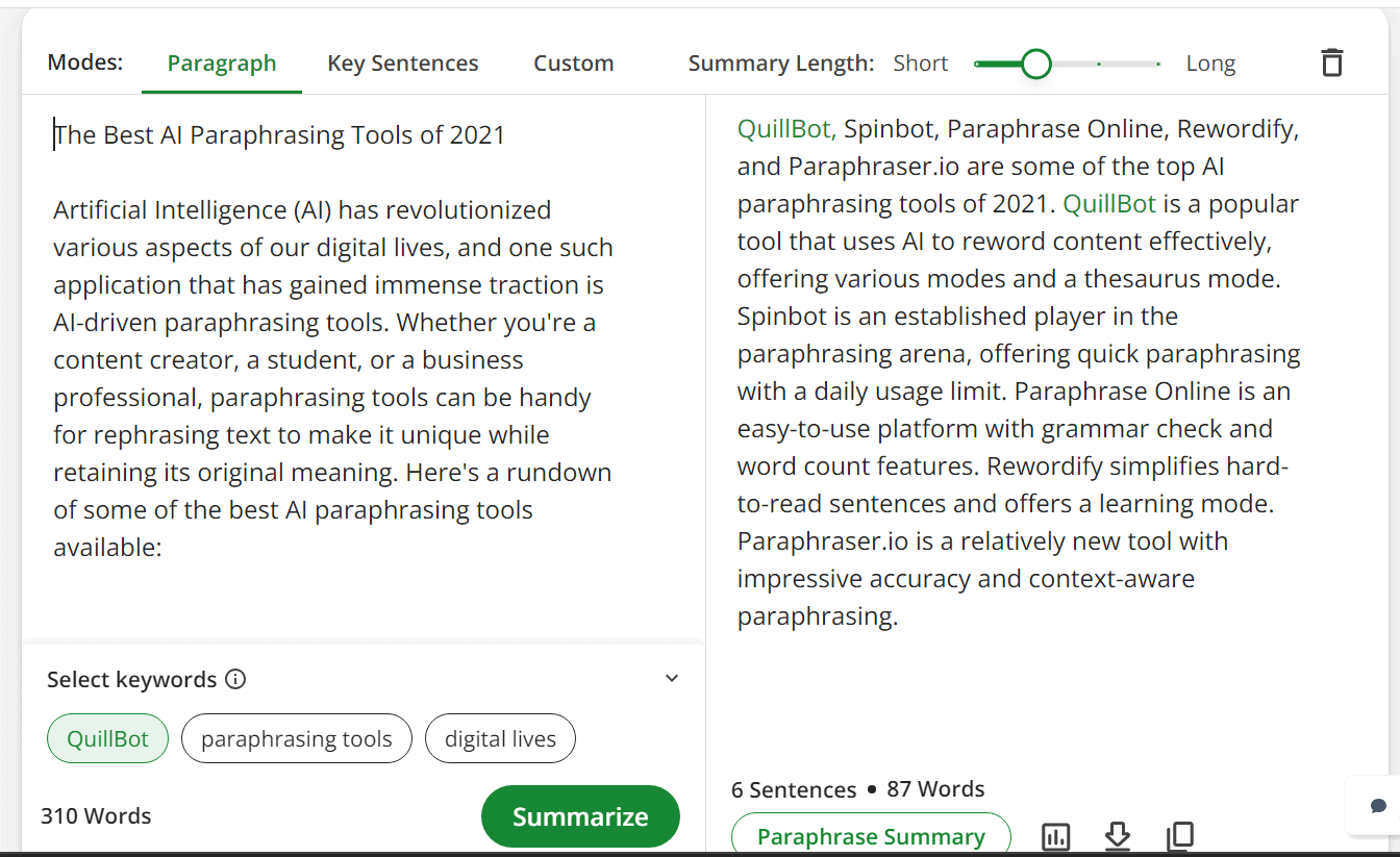 7 QuillBot Features That Make it a Must-have Content Productivity Tool QuillBot Features Summarizer paragraphs